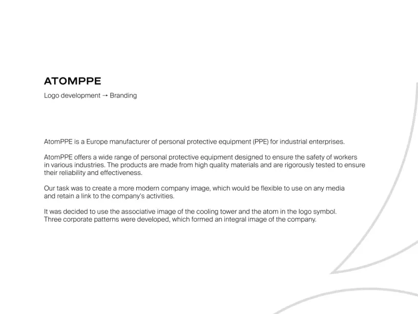 AtomPPE — Brand identity, slide 2