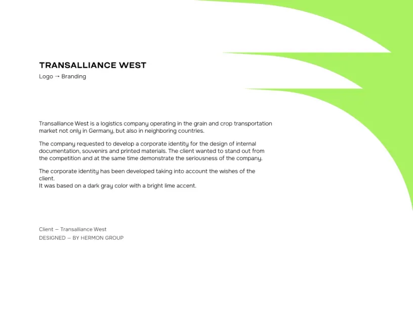TransAlliance West — Brand identity, slide 2