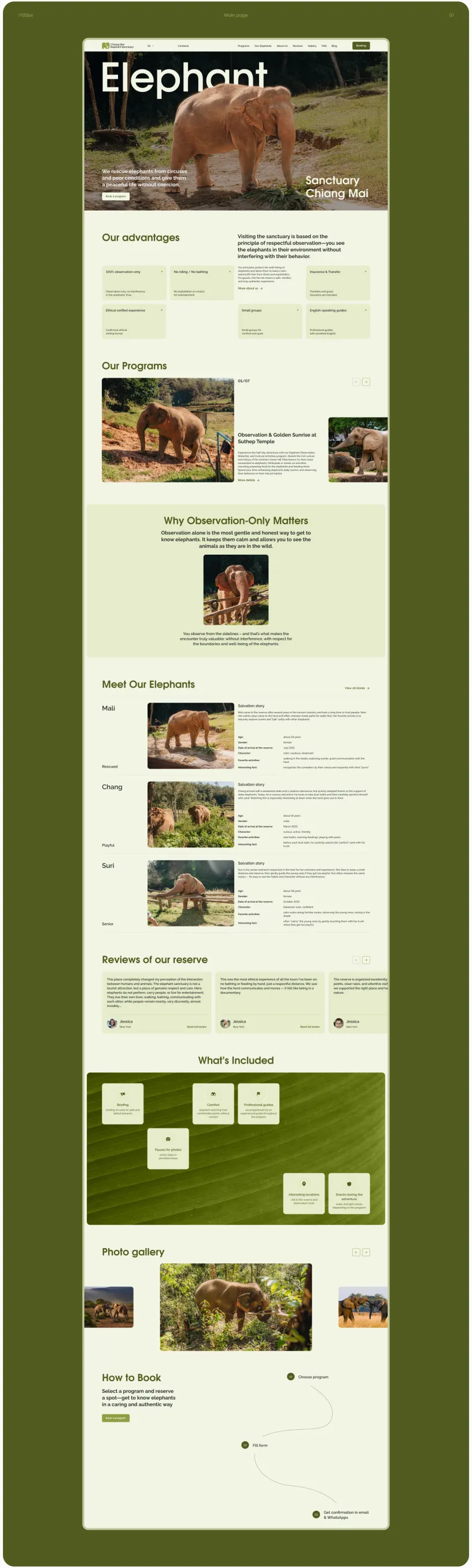 Chiang Mai Elephant Sanctuary — Сайт, слайд 02