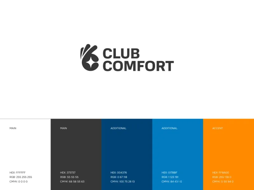 Club Comfort — Brand identity, slide 3