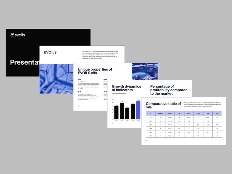 Evoils — Brand identity, slide 9